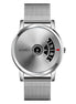 Digital Watch for Men with Silver Mesh Belt Metal Strap and Round Dial for Casual & Formal Wear