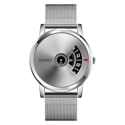 Minimalist Analog Wrist Watch with Mesh Strap and Modern Dial Design For Men