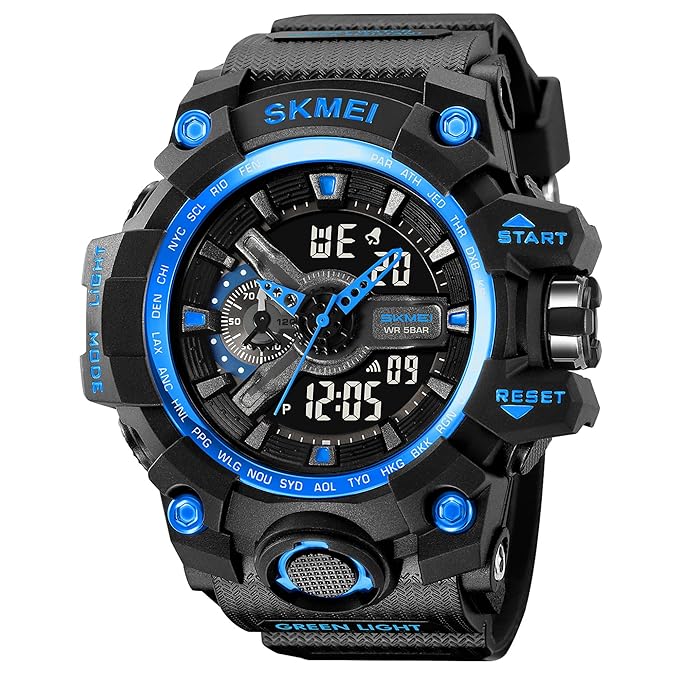 Rugged Dual Display Sports Watch for Outdoor Adventures for men