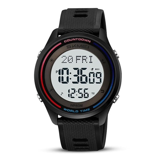 Digital Sports Wrist Watch with Silicone Strap for men