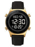 Digital Watch for Men with Black Leather Strap and Round Dial for Casual & Formal Wear