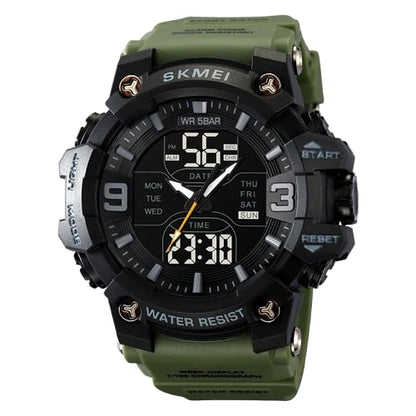 Rugged Analog Digital Sports Watch for Men with Multi Function Display and Outdoor Style