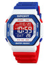 Digital Watch for Men with Red-blue Silicone Strap and Round Dial for Casual & Formal Wear