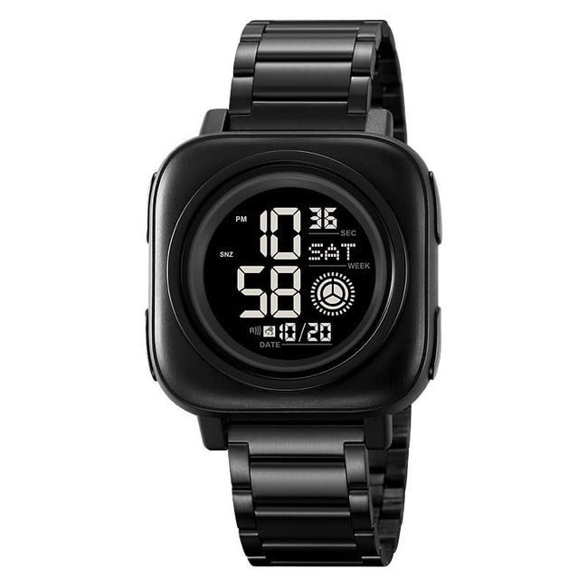 Digital Watch for Kids with Black Stainless Steel Strap and Round Dial for Casual & Formal Wear