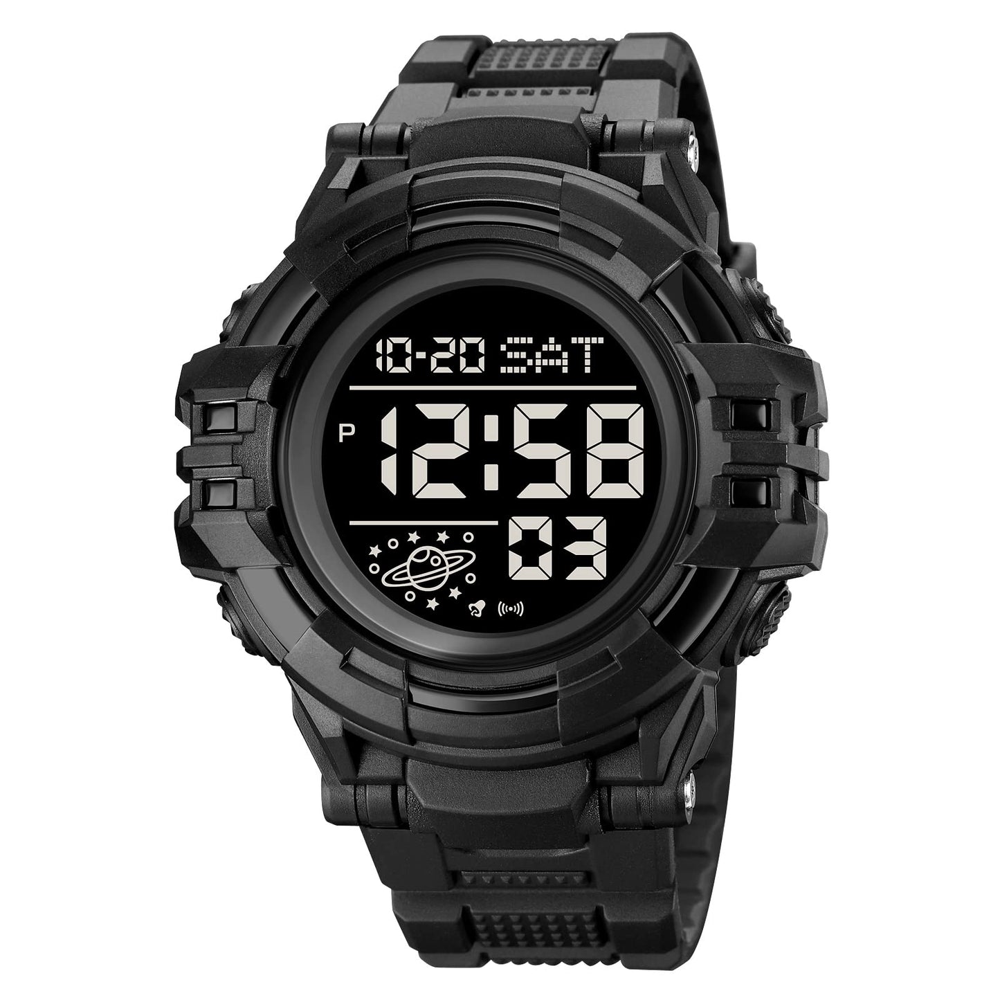 Rugged Digital Sports Watch for Men with Outdoor Style and Multi Function Display