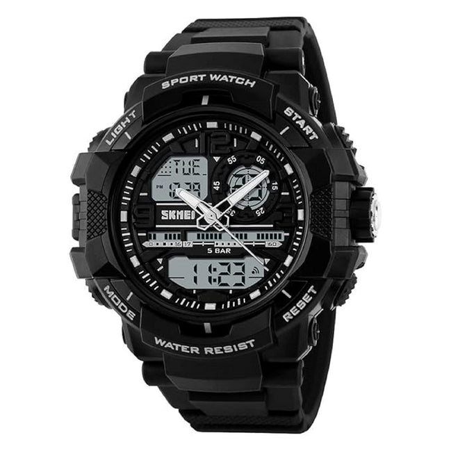 Analog-Digital Watch for Men with Black Polyurethane Strap and Round Dial for Casual & Formal Wear