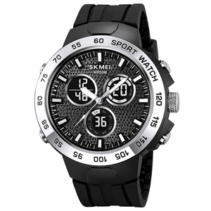 Men’s Black Sports Watch | Analog-Digital Display, Alarm, Stopwatch, Date Function, Water Resistant, Stylish Design