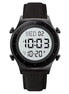 Digital Watch for Men with Black Leather Strap and Round Dial for Casual & Formal Wear