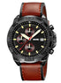 Analog Watch for Men with Brown Leather Strap and Round Dial for Casual & Formal Wear
