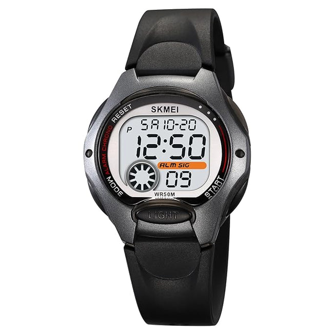 Digital Watch for Kids with Black Silicone Strap and Round Dial for Casual & Formal Wear
