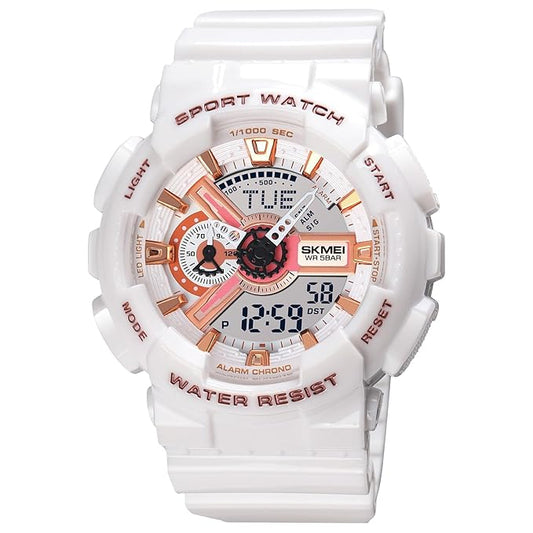 Premium Analog Digital Sports Watch for Men with Round Dial Alarm LED Display and Durable Strap