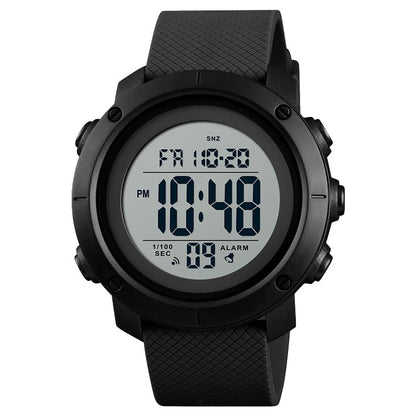 Digital Watch for Men with Round Dial, Dual Time Display, Alarm & Chronograph, Water Resistant Sports Watch with Durable Strap