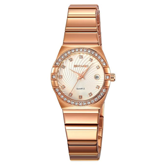 Elegant Crystal Accent Analog Watch for Women