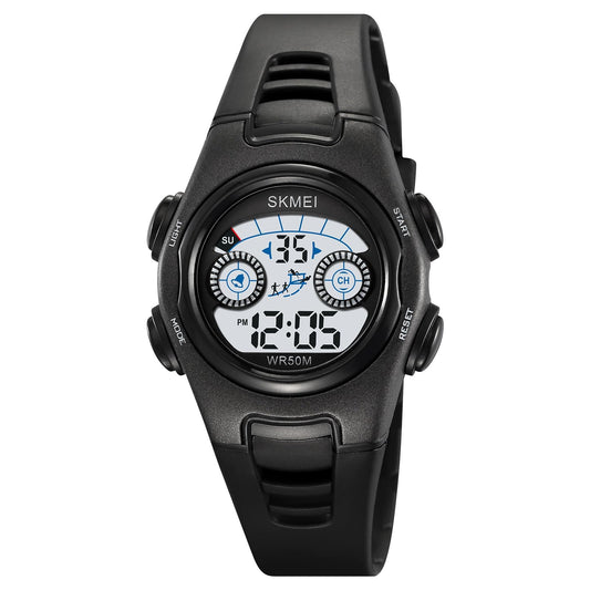Digital Kids Watch LED Display, Round Dial, Waterproof Sports Watch with Alarm, Date & Comfortable Strap