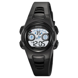 Digital Kids Watch LED Display, Round Dial, Waterproof Sports Watch with Alarm, Date & Comfortable Strap