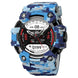 Smart Watch for Men with Army Blue Camo Silicone Strap and Round Dial for Casual & Formal Wear