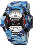 Smart Watch for Men with Army Blue Camo Silicone Strap and Round Dial for Casual & Formal Wear