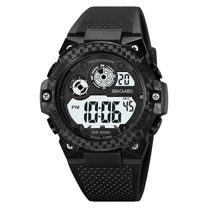 Rugged Digital Sports Watch with Textured Strap for men