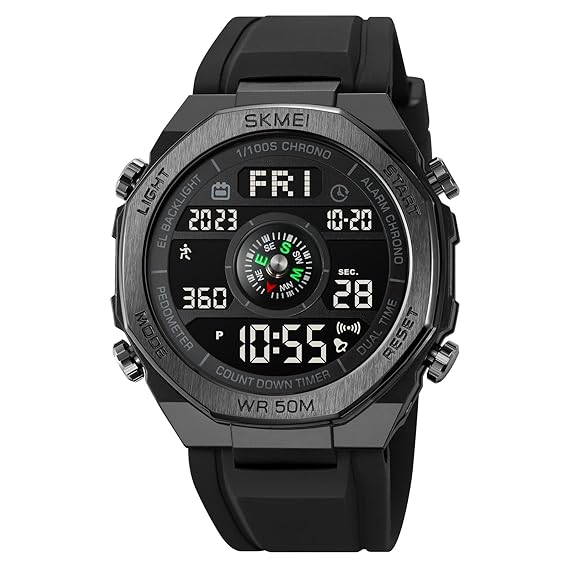 Smart Digital Sports Watch for Men with Multi Function Display and Rugged Outdoor Design