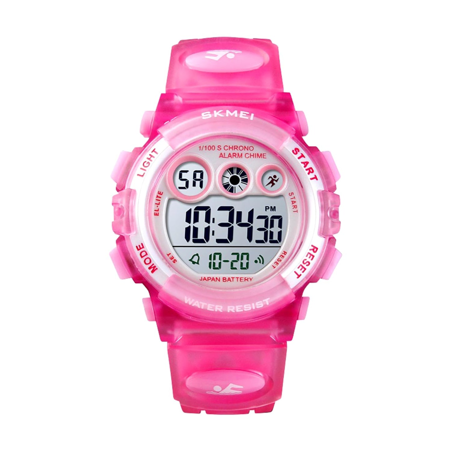 Kids Sports Multi Function Digital Watch, Multicolor Dial Sky ABS Case Kid's Watch, PU Rubber Strap Band, Waterproof LED Light Children Wristwatch