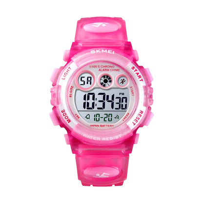 Kids Sports Multi Function Digital Watch, Multicolor Dial Sky ABS Case Kid's Watch, PU Rubber Strap Band, Waterproof LED Light Children Wristwatch