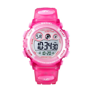 Kids Sports Multi Function Digital Watch, Multicolor Dial Sky ABS Case Kid's Watch, PU Rubber Strap Band, Waterproof LED Light Children Wristwatch