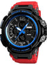 Analog-Digital Watch for Men with Red Polyurethane Strap and Round Dial for Casual & Formal Wear