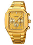 Analog Watch for Men with Gold Metal Strap and Round Dial for Casual & Formal Wear