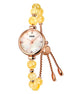 Analog Watch for Women with Yellow Metal Strap and Round Dial for Casual & Formal Wear