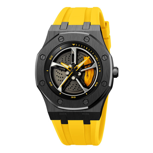 Spinning Wheel Skeleton Dial Luxury Analog Watch