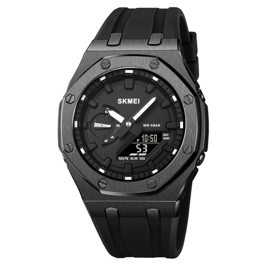 Premium Analog Digital Wrist Watch with Silicone Strap