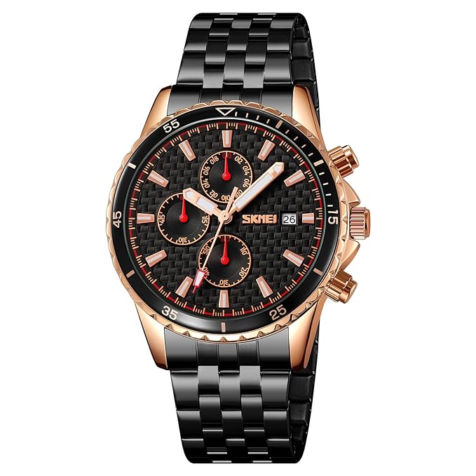 Men’s Analog Chronograph Watch with Date Display, Stainless Steel Strap, White Dial – Luxury Casual & Formal Wear
