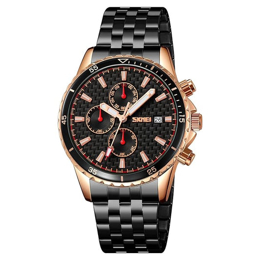 Men’s Analog Chronograph Watch with Date Display, Stainless Steel Strap, White Dial – Luxury Casual & Formal Wear