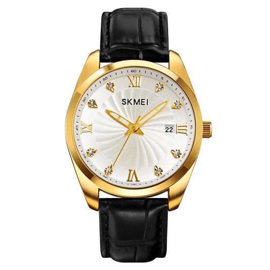 Premium Men's Analog Dress Watch Textured Dial & Embossed Leather Strap