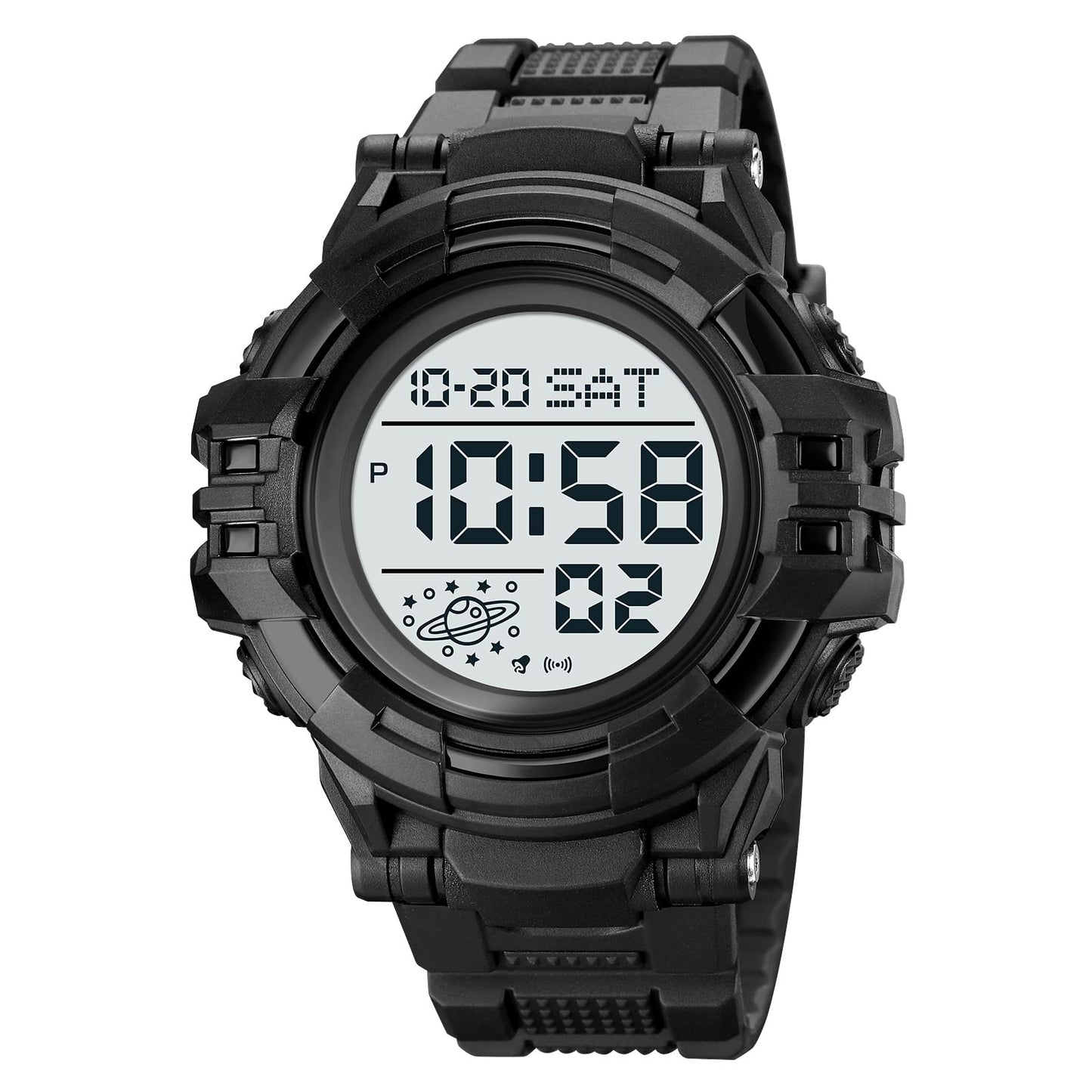 Rugged Digital Sports Watch for Men with Outdoor Style and Multi Function Display