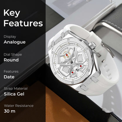 Skmei Quartz Analog Dial Silica Gel Strap Watch for Men - 9362