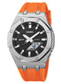 Analog-Digital Watch for Men with Orange Silicone Strap and Round Dial for Casual & Formal Wear