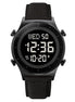 Digital Watch for Men with Black Leather Strap and Round Dial for Casual & Formal Wear
