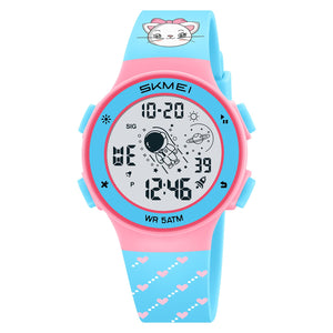 Kids Digital Watch with Cartoon Space Design and Soft Comfortable Strap for Daily Wear