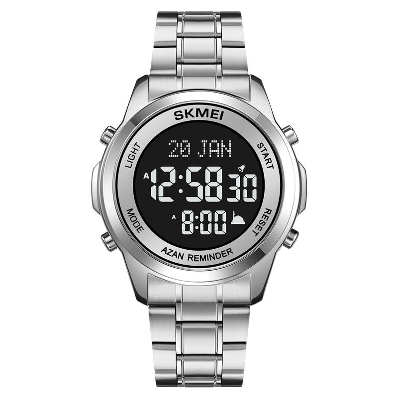 Digital Watch with Stainless Steel Strap for men