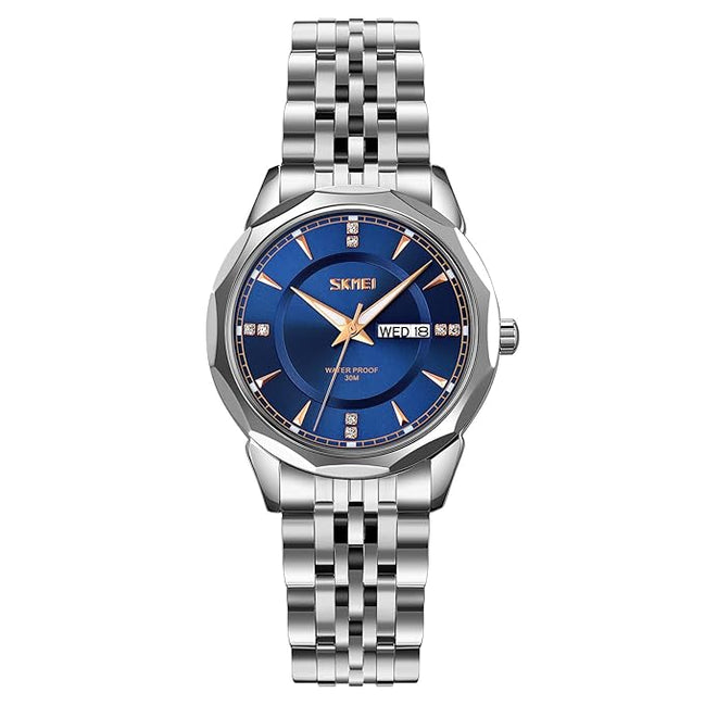 Analog Watch for Women with Silver Stainless Steel Strap and Round Dial for Casual & Formal Wear