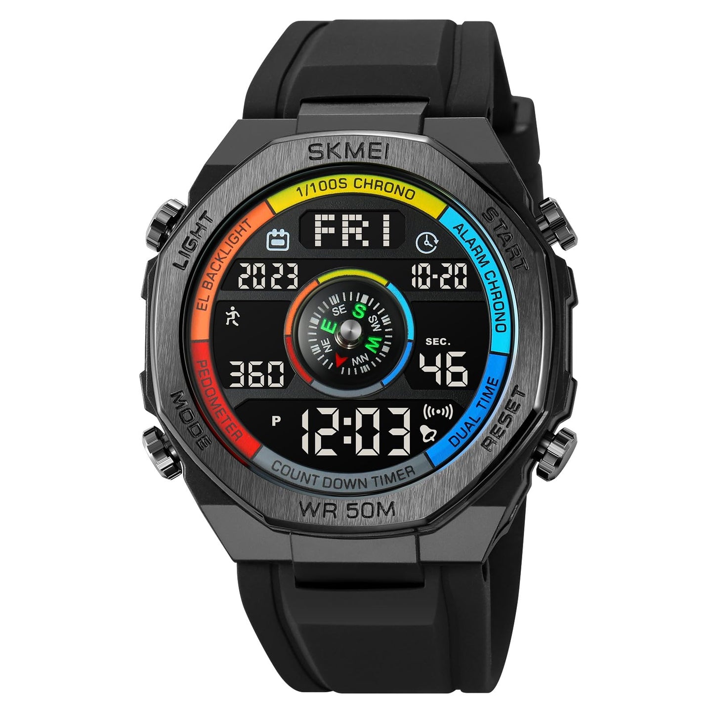 Smart Digital Sports Watch for Men with Multi Function Display and Rugged Outdoor Design