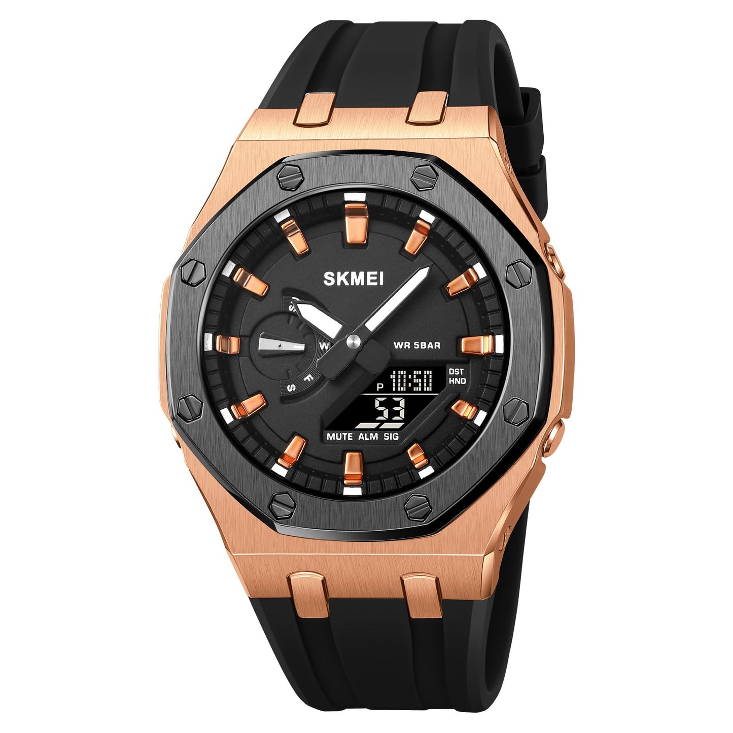 Premium Analog Digital Wrist Watch with Silicone Strap