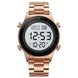 Digital Watch for Men with Rose Gold Leather Strap and Round Dial for Casual & Formal Wear