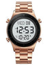 Digital Watch for Men with Rose Gold Leather Strap and Round Dial for Casual & Formal Wear