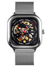 Automatic Watch for Men with Silver Stainless Steel Strap and Round Dial for Casual & Formal Wear