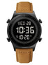 Digital Watch for Men with Brown Leather Strap and Round Dial for Casual & Formal Wear