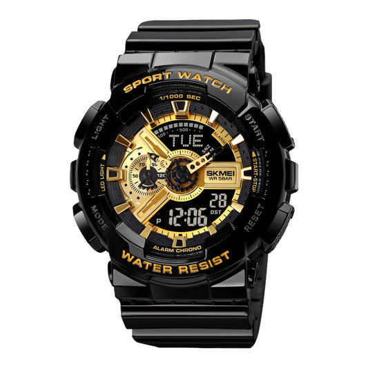Premium Analog Digital Sports Watch for Men with Round Dial Alarm LED Display and Durable Strap