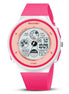 Digital Watch for Kids with Rose Red Polyurethane Strap and Round Dial for Casual & Formal Wear