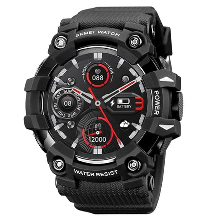 Military Smartwatch - Black Bluetooth Call & Health Tracker